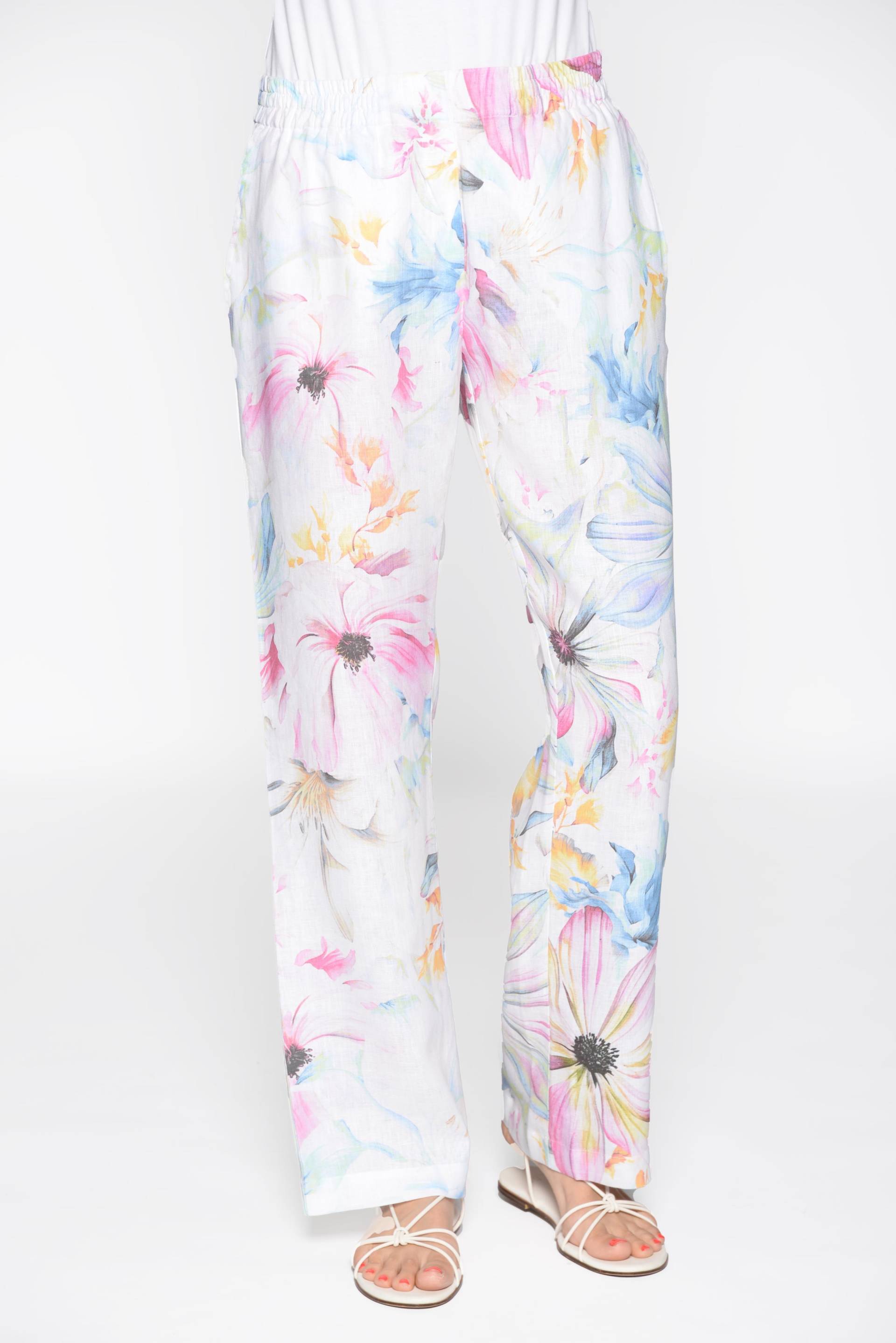 CLARINA - Hose, weites Bein,Alloverdruck pfirsich combo - Gr. - 42 von CLARINA