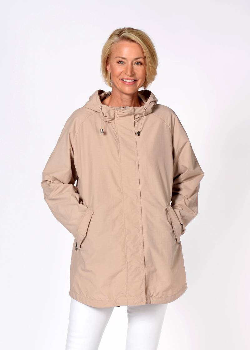 CLARINA - Jacke mit Kapuze, 1/1 Arm, uni camel - Gr. - 38 von CLARINA