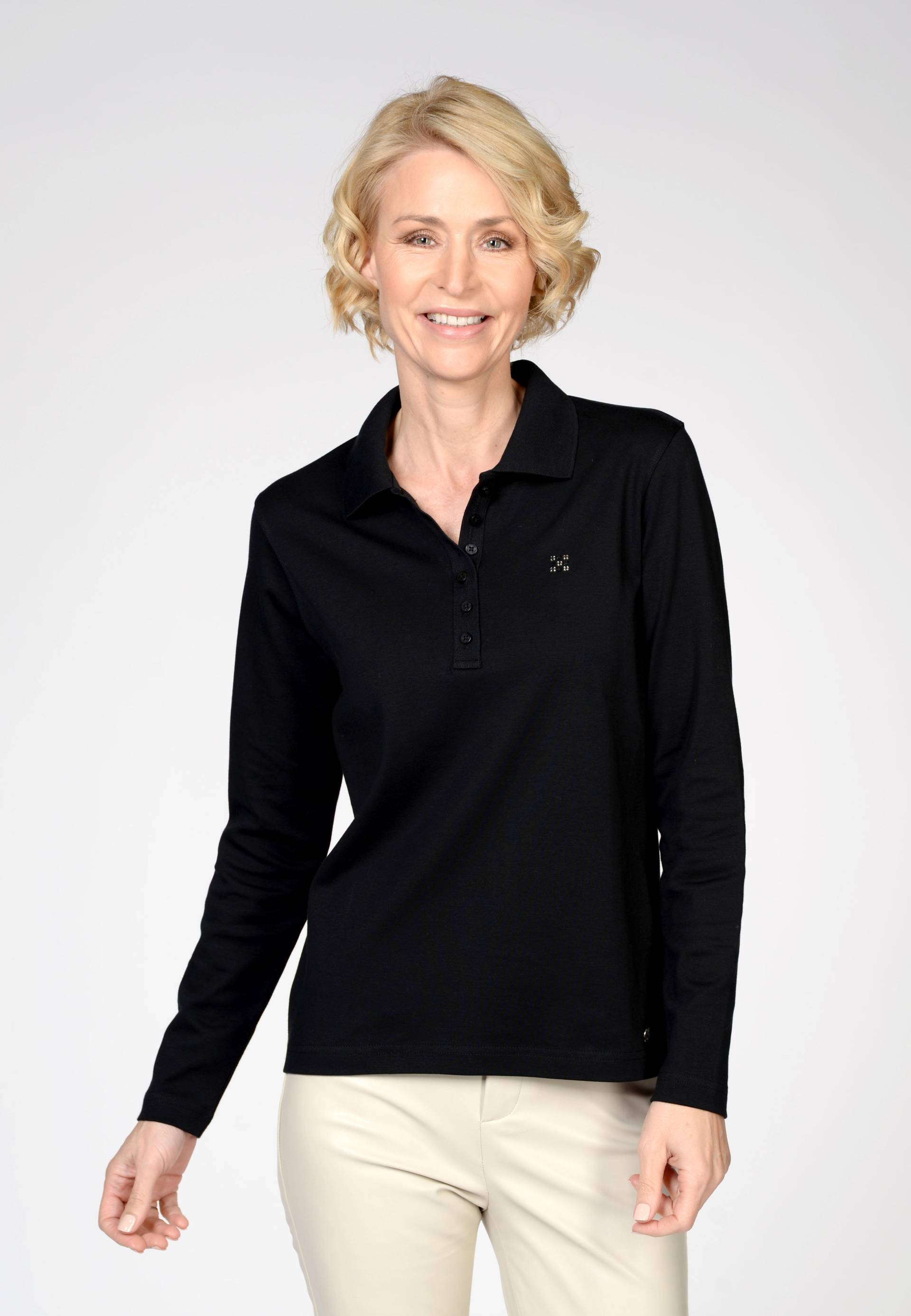 CLARINA - NOS Polo-Shirt, 1/1 Arm, uni 900 schwarz - Gr. - 44 von CLARINA