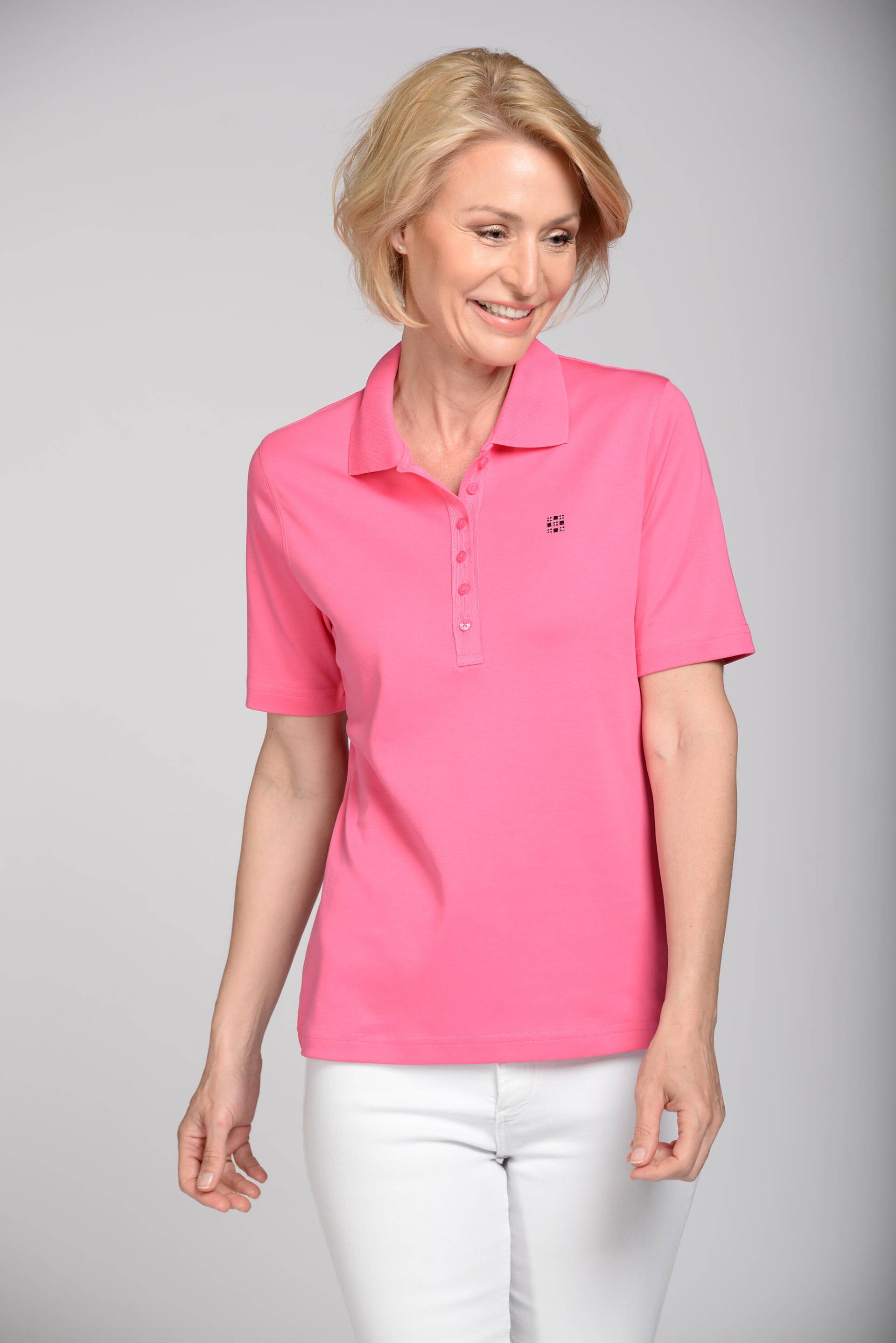 CLARINA - NOS Polo-Shirt, 1/2 Arm, uni 415 pink - Gr. - 40 von CLARINA