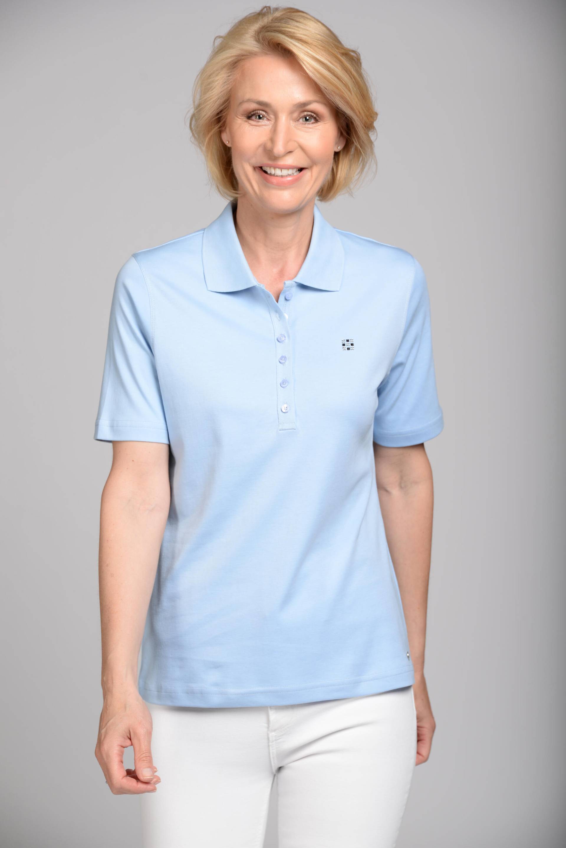 CLARINA - NOS Polo-Shirt, 1/2 Arm, uni 612 bleu - Gr. - 42 von CLARINA