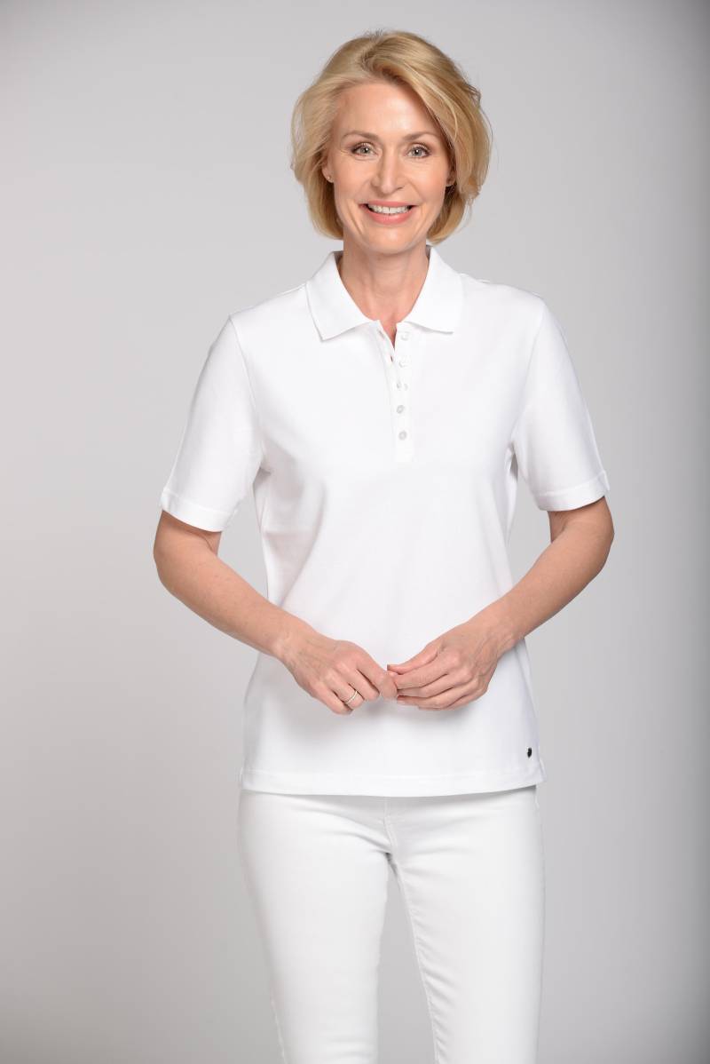 CLARINA - NOS Poloshirt,1/2 Arm, Pique 100 weiss - Gr. - 42 von CLARINA