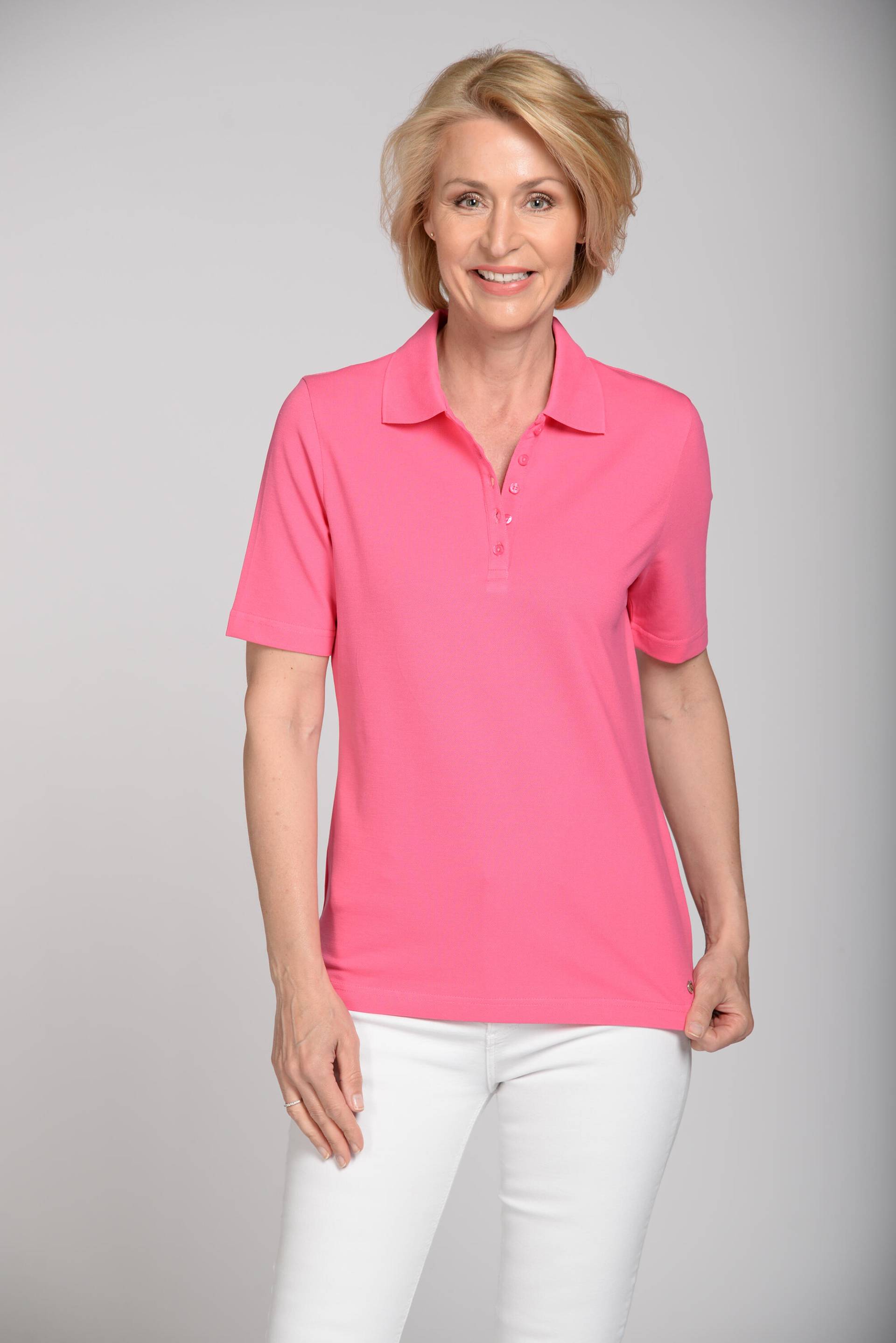 CLARINA - NOS Poloshirt,1/2 Arm, Pique 415 pink - Gr. - 44 von CLARINA