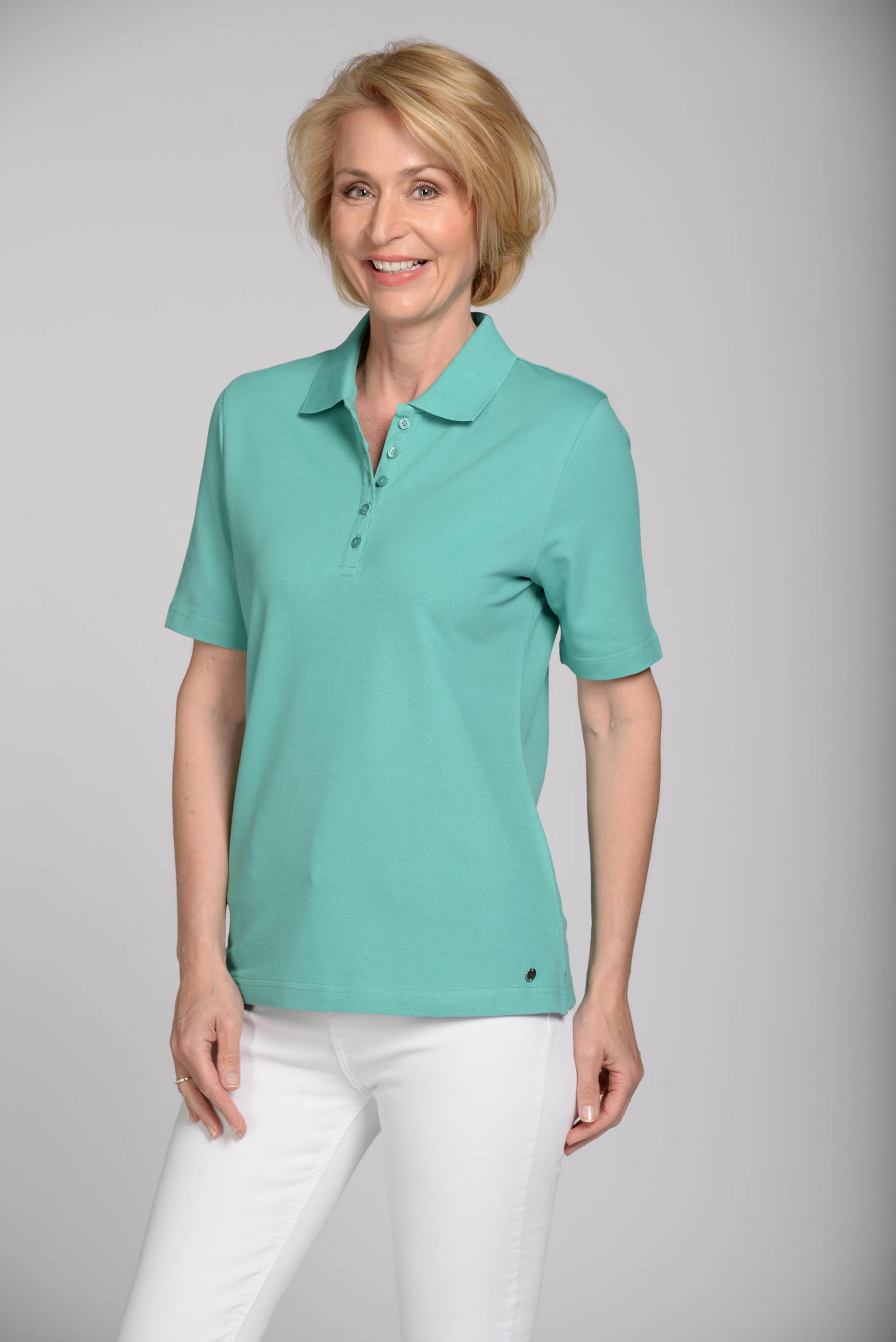 CLARINA - NOS Poloshirt,1/2 Arm, Pique 515 jade - Gr. - 46 von CLARINA