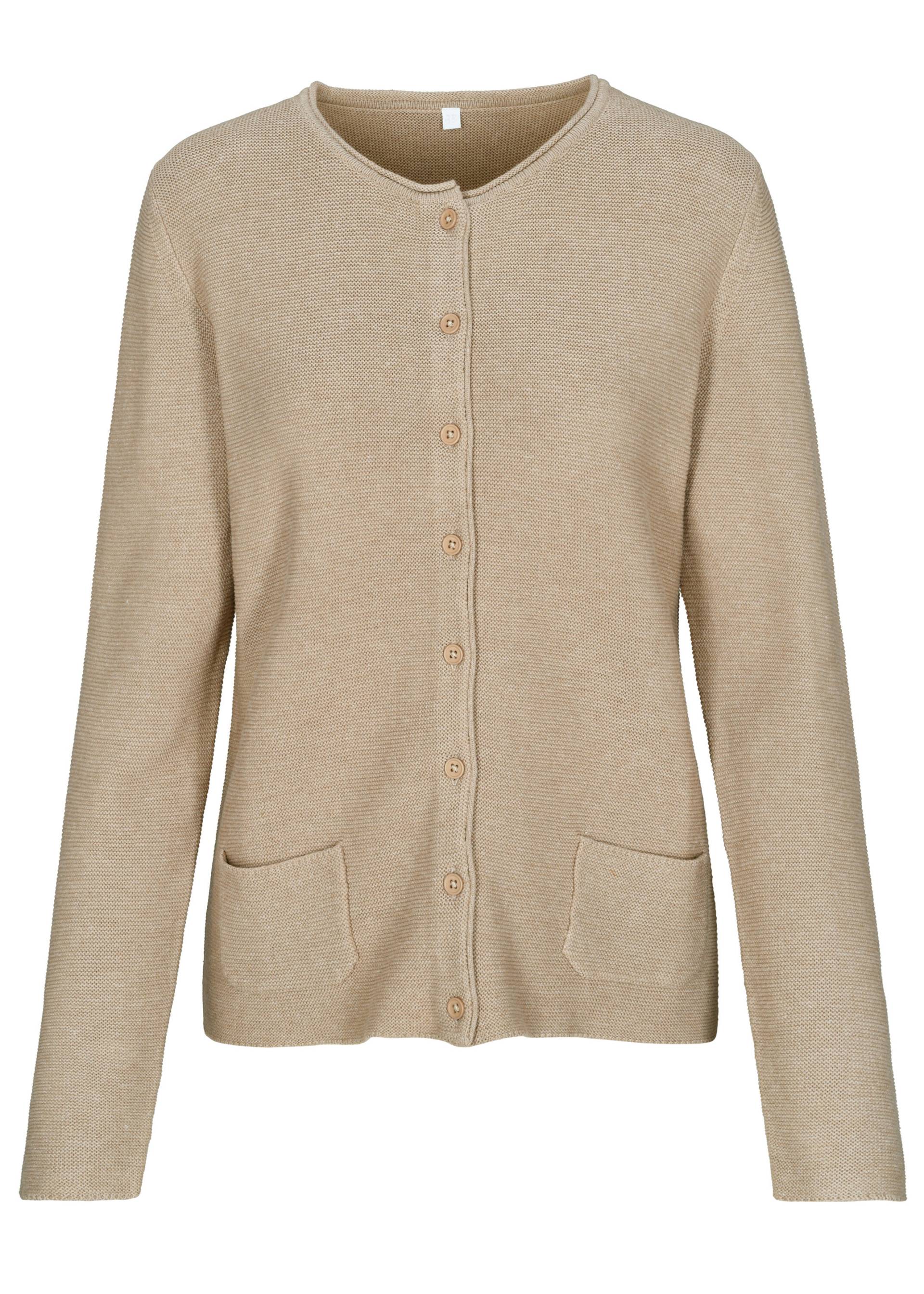 CLARINA - NOS Rdh-Cardigan, 1/1 Arm 202 sand mel. - Gr. - 42 von CLARINA