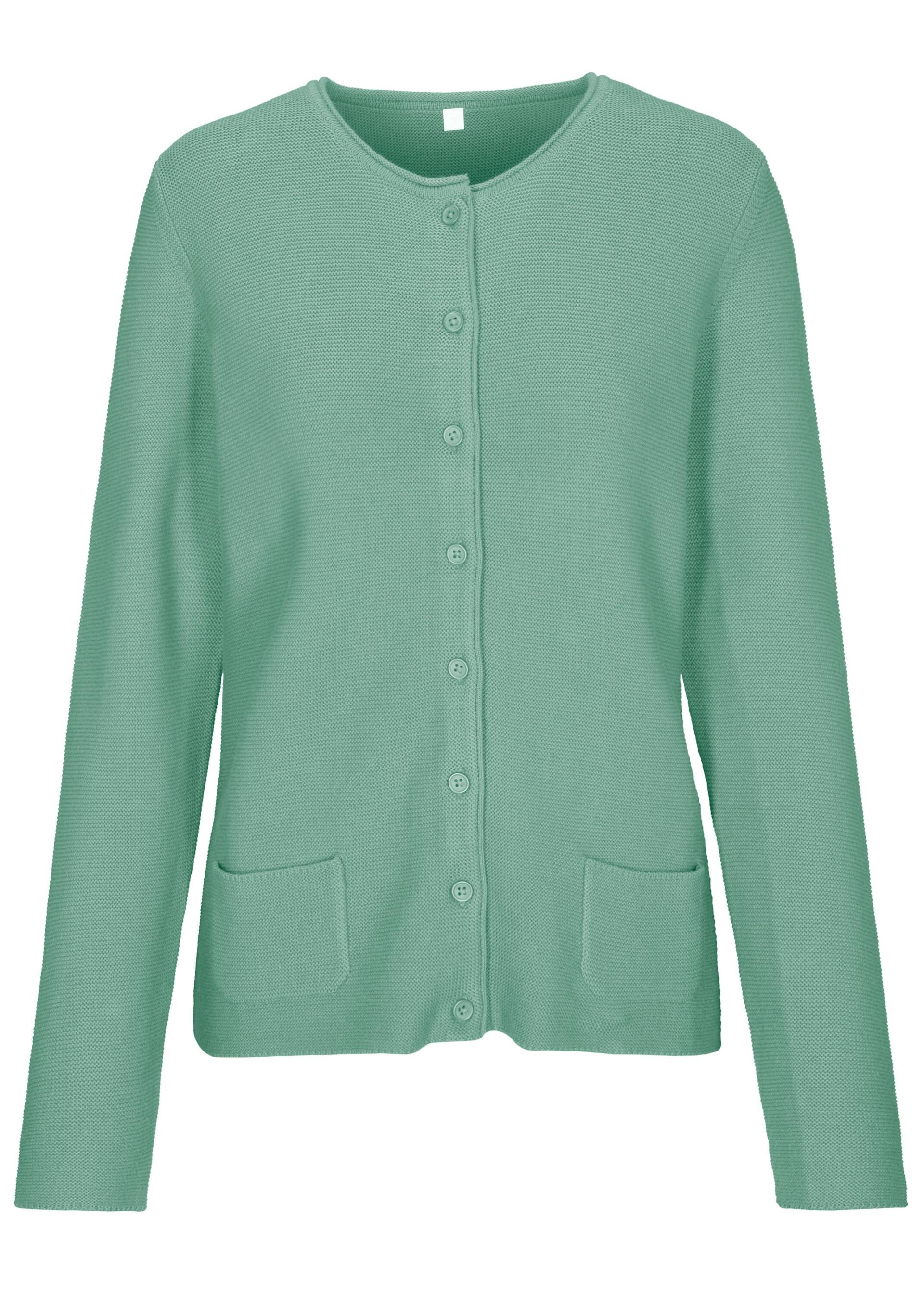 CLARINA - NOS Rdh-Cardigan, 1/1 Arm 545 ozean gruen - Gr. - 44 von CLARINA