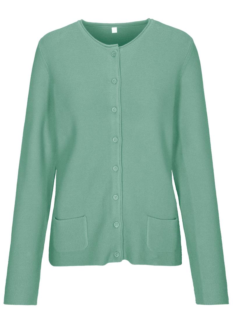 CLARINA - NOS Rdh-Cardigan, 1/1 Arm 545 ozean gruen - Gr. - 46 von CLARINA