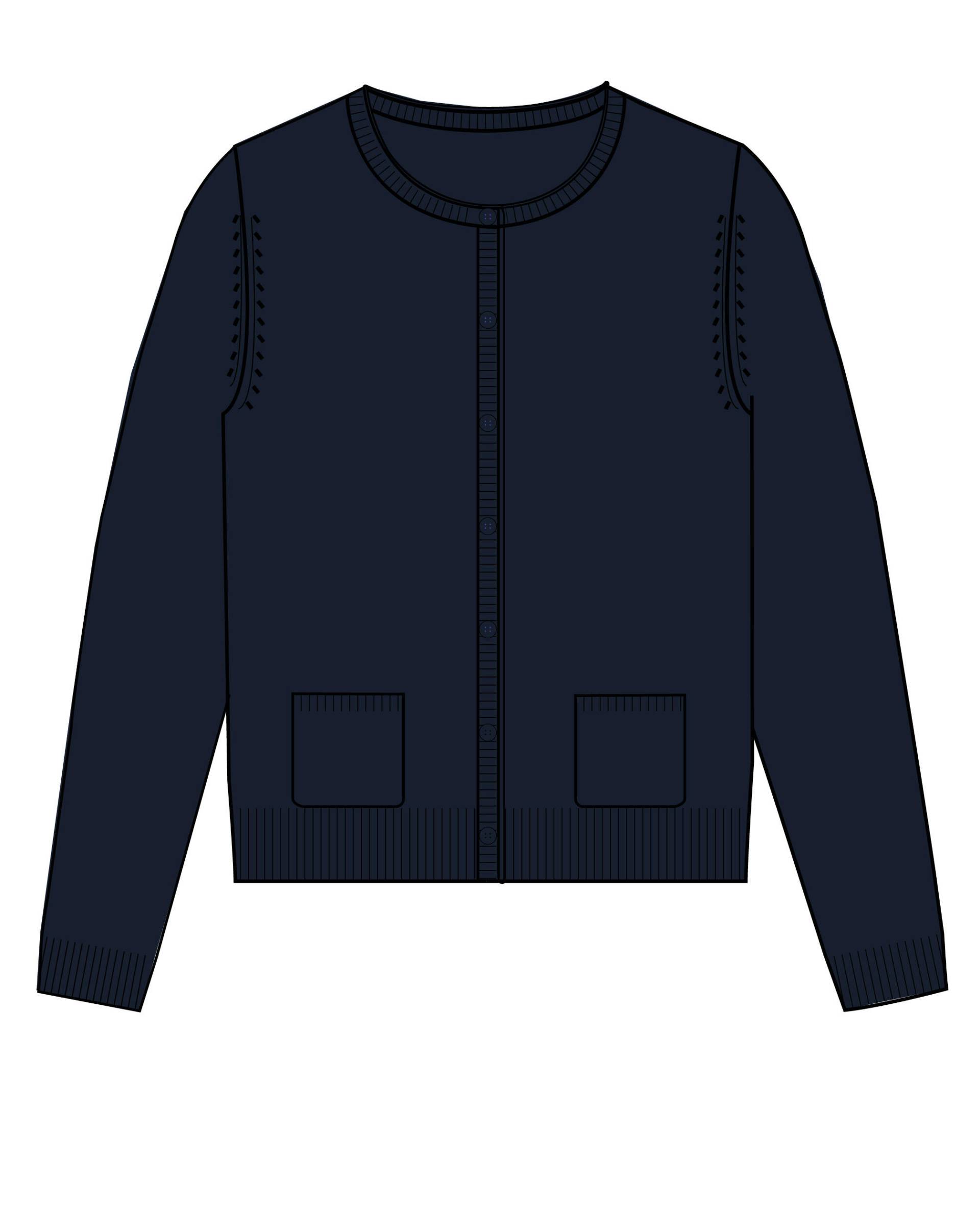 CLARINA - NOS Rdh.-Cardigan, 1/1 Arm,uni 616 marine - Gr. - 44 von CLARINA