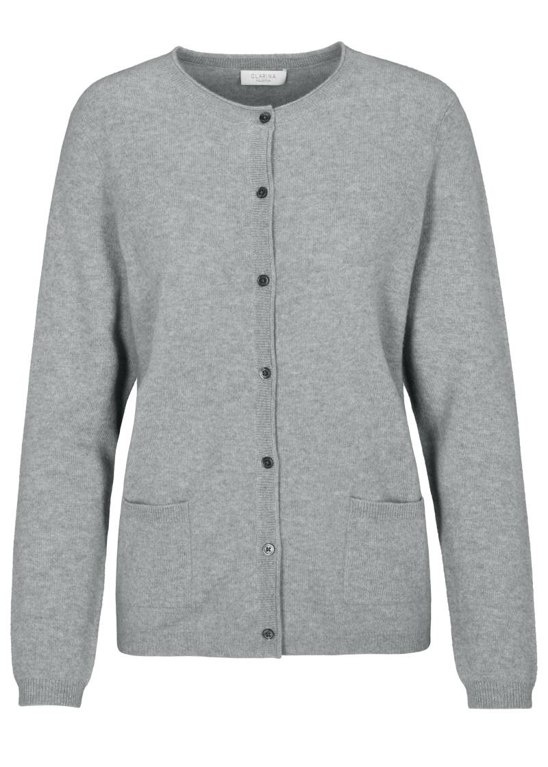 CLARINA - NOS Rdh.-Cardigan, 1/1 Arm,uni 800 grau mel. - Gr. - 40 von CLARINA