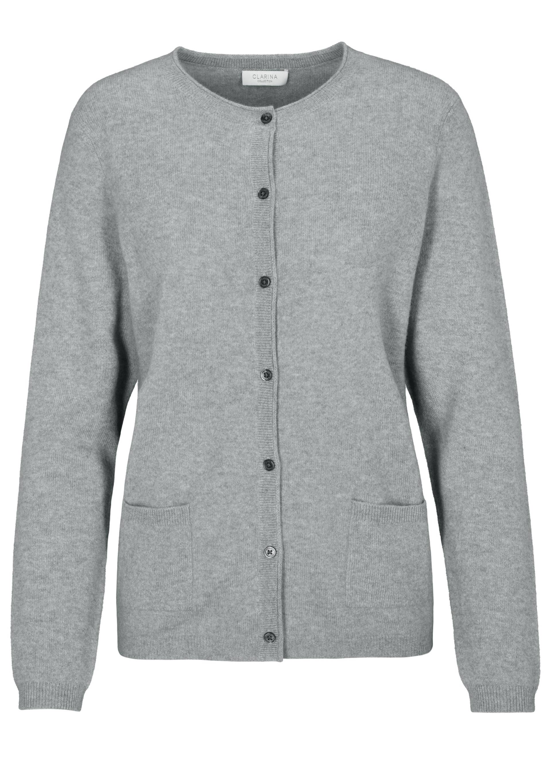 CLARINA - NOS Rdh.-Cardigan, 1/1 Arm,uni 800 grau mel. - Gr. - 42 von CLARINA