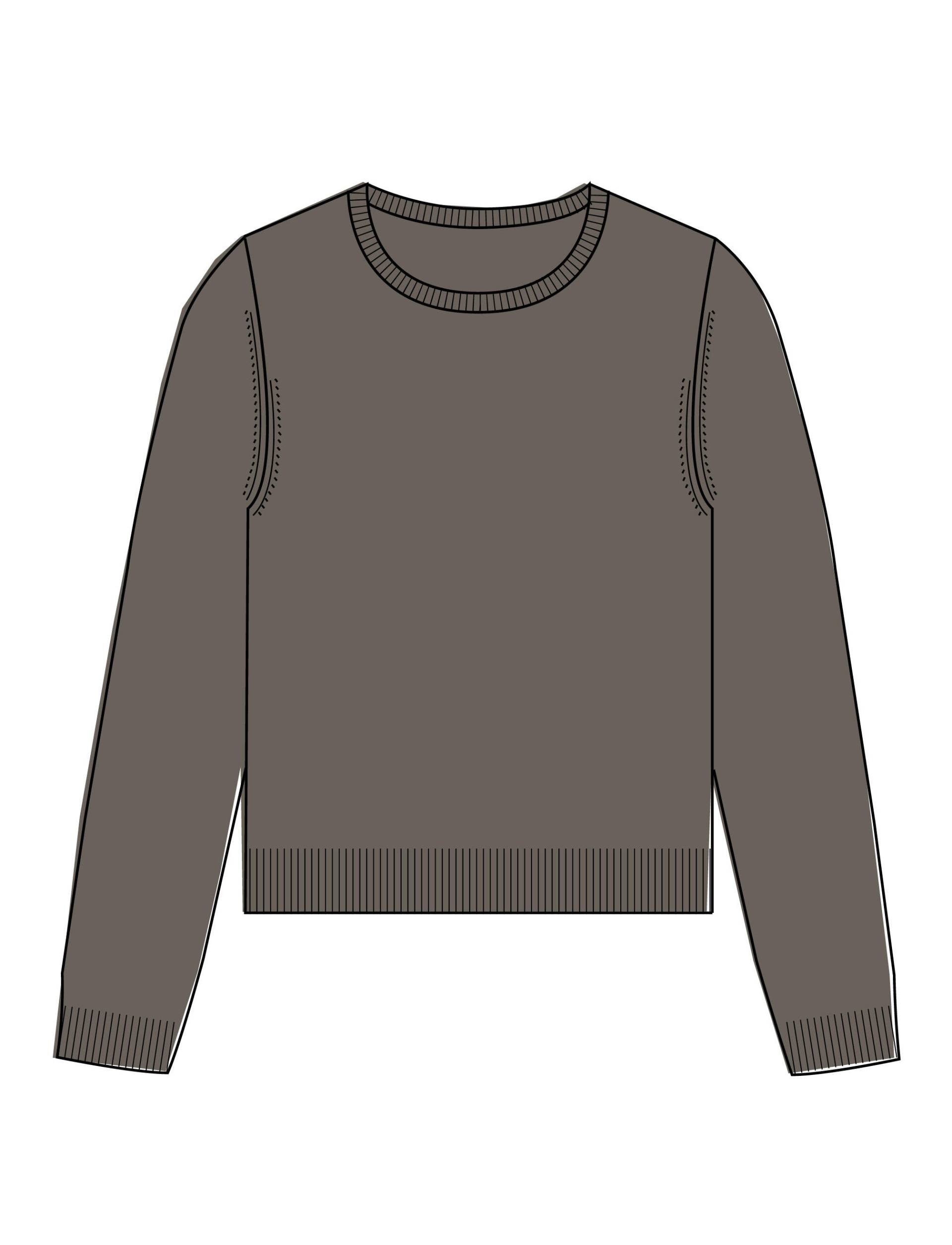 CLARINA - NOS Rdh.-Pullover, 1/1 Arm,uni 202 taupe mel - Gr. - 40 von CLARINA