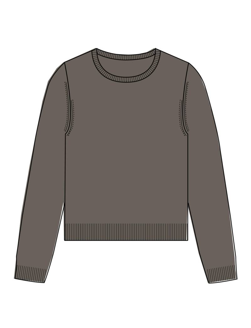 CLARINA - NOS Rdh.-Pullover, 1/1 Arm,uni 202 taupe mel - Gr. - 40 von CLARINA