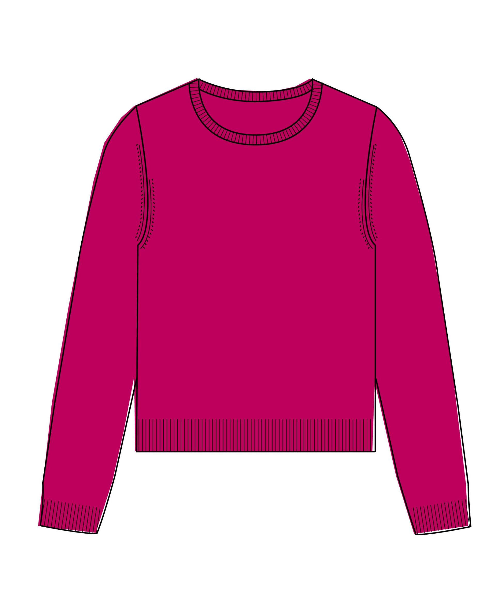 CLARINA - NOS Rdh.-Pullover, 1/1 Arm,uni 410 magenta - Gr. - 40 von CLARINA