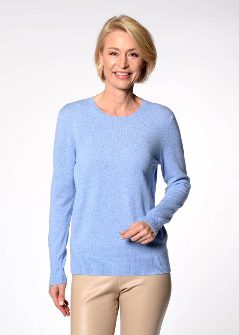 CLARINA - NOS Rdh.-Pullover, 1/1 Arm,uni 611 himmelblau mel. - Gr. - 36 von CLARINA