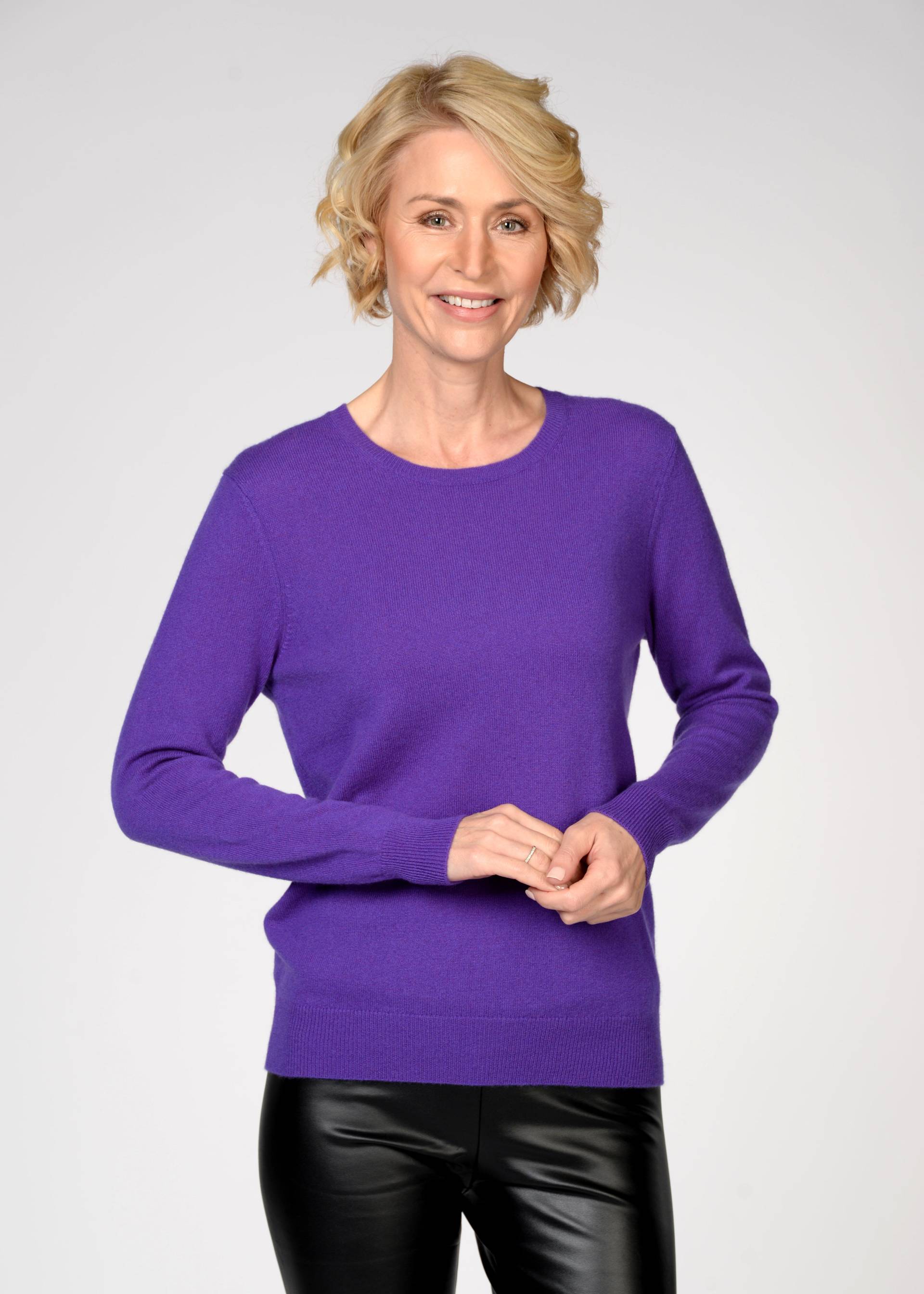 CLARINA - NOS Rdh.-Pullover, 1/1 Arm,uni 613 violett - Gr. - 46 von CLARINA