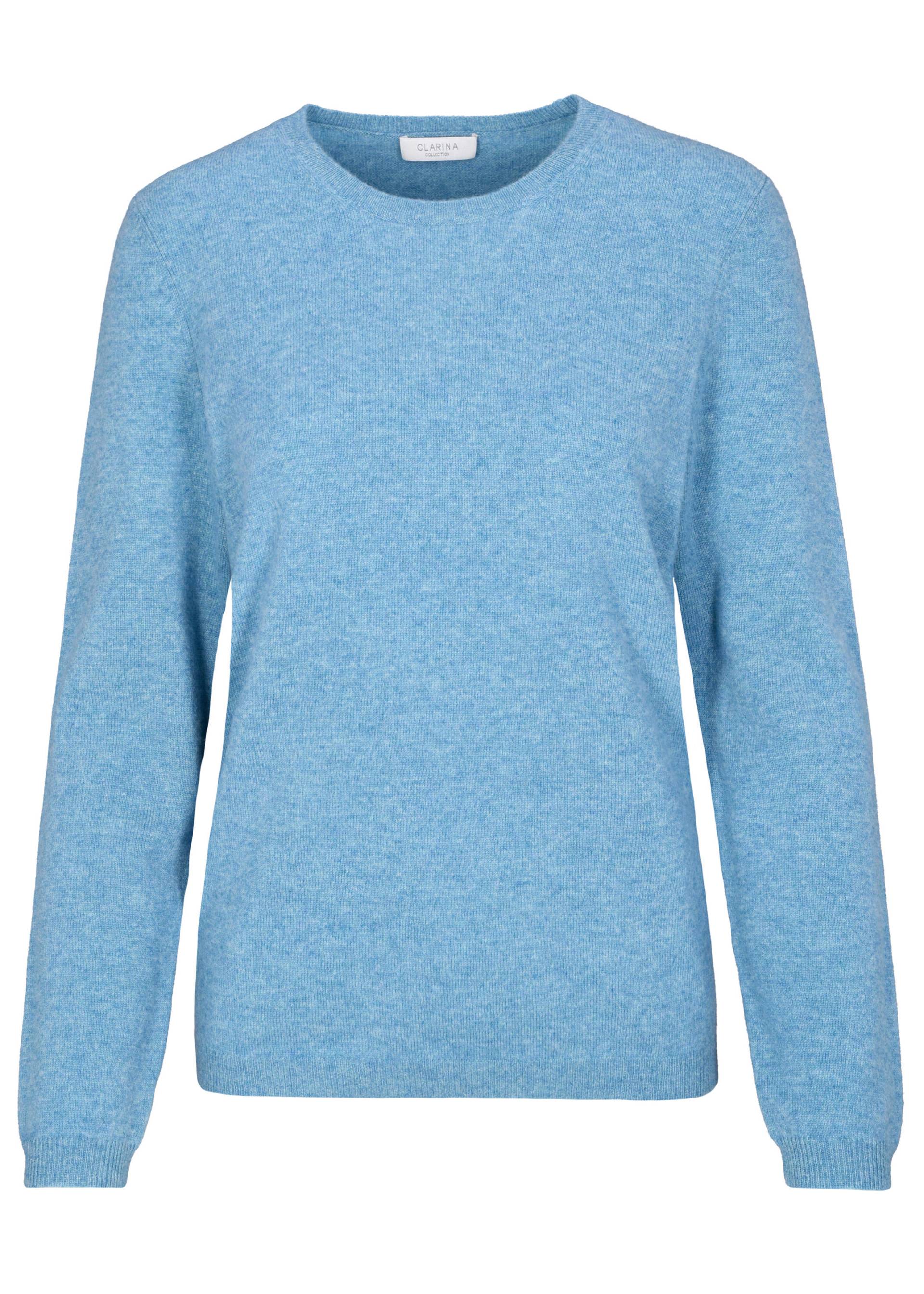 CLARINA - NOS Rdh.-Pullover, 1/1 Arm,uni 616 jeans mel. - Gr. - 48 von CLARINA