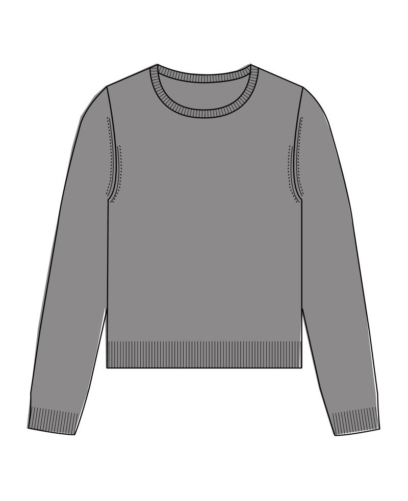 CLARINA - NOS Rdh.-Pullover, 1/1 Arm,uni 810 granit mel. - Gr. - 40 von CLARINA