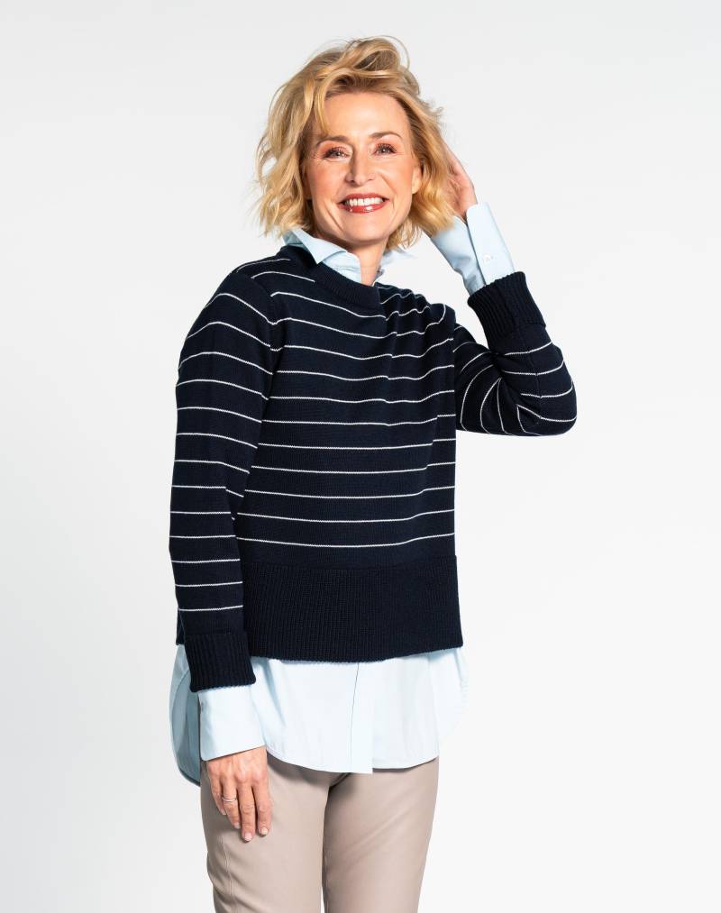 CLARINA - NOS Rdh.-Pullover, 1/1 Arm 623 marine-offwhite - Gr. - 40 von CLARINA