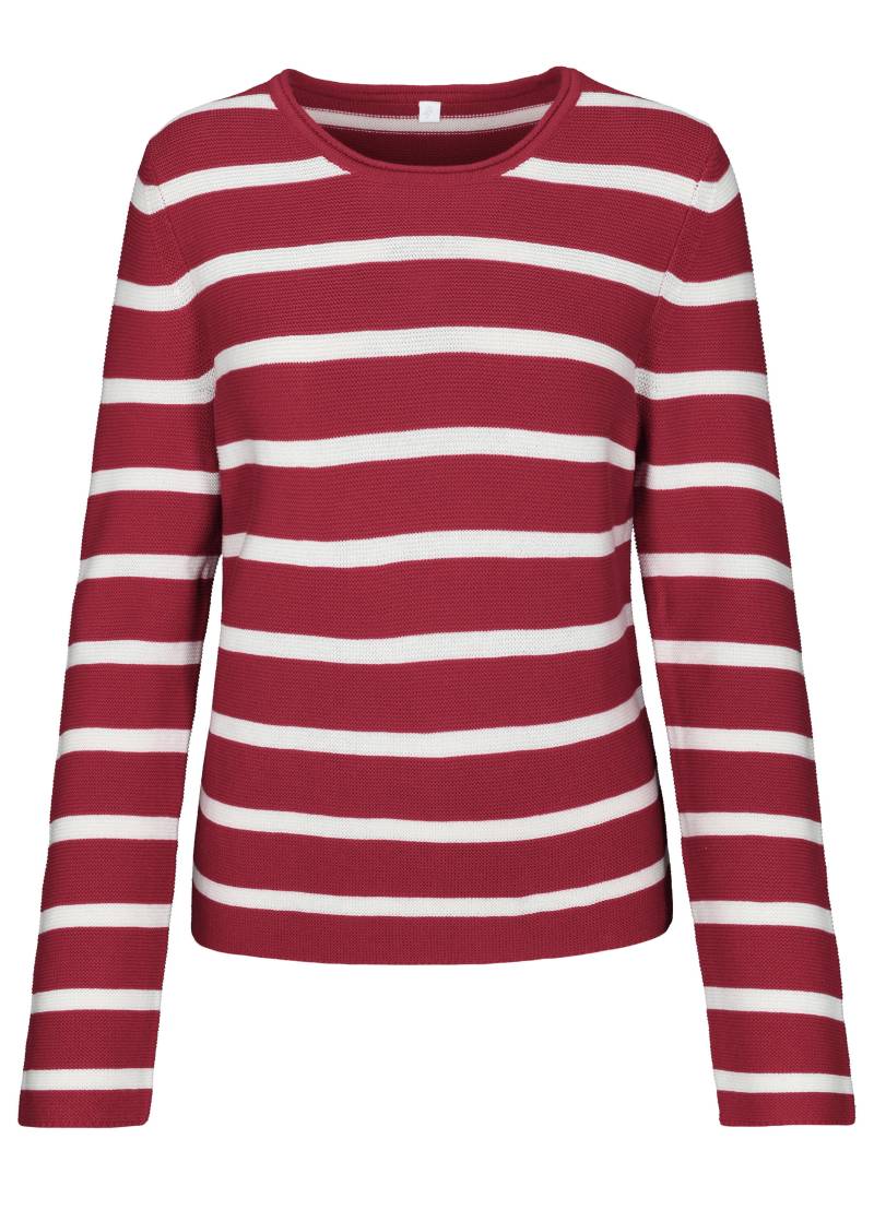 CLARINA - NOS Rdh.-Pullover, Streifen 444 beere-offwhite - Gr. - 42 von CLARINA