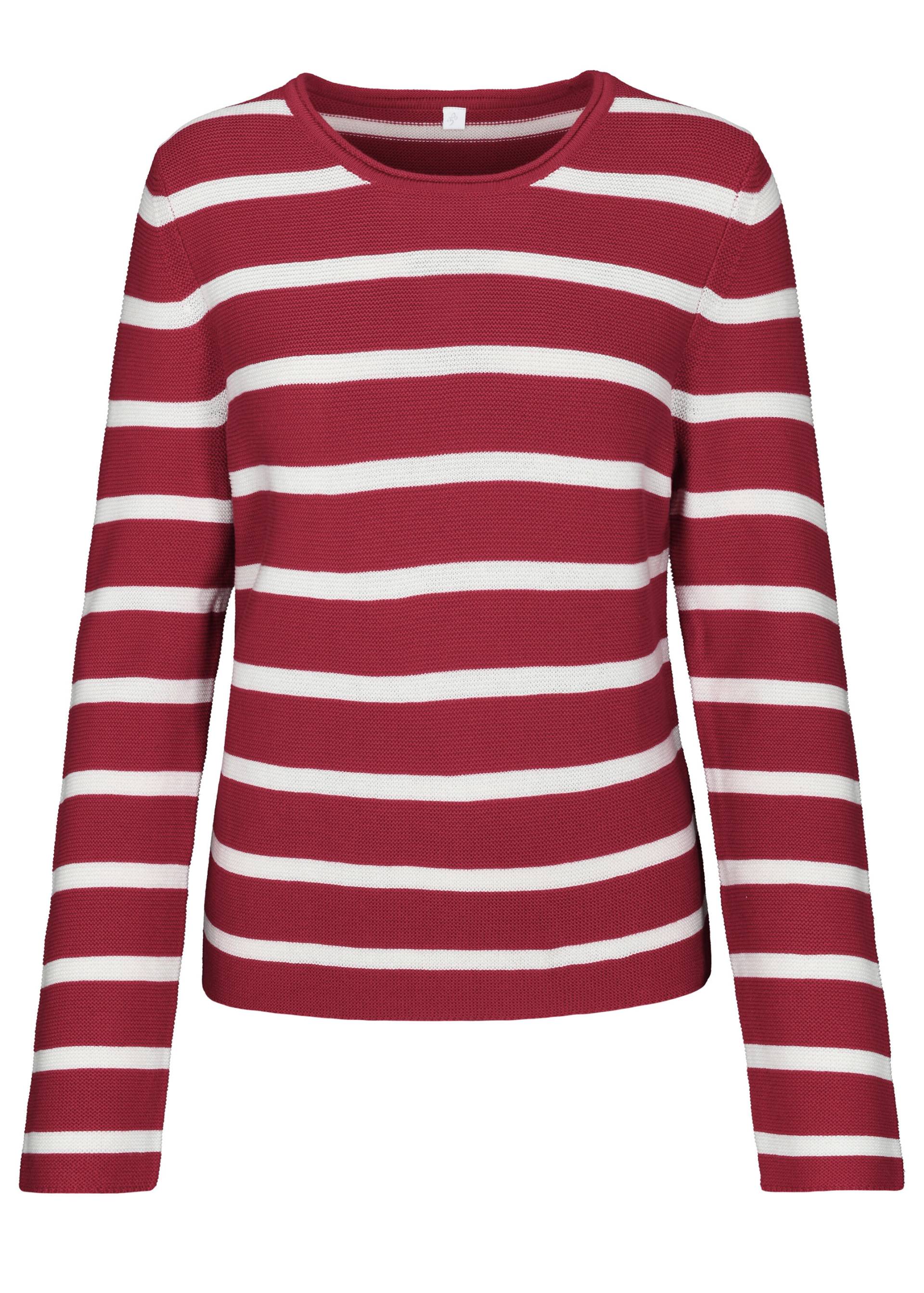 CLARINA - NOS Rdh.-Pullover, Streifen 444 beere-offwhite - Gr. - 44 von CLARINA