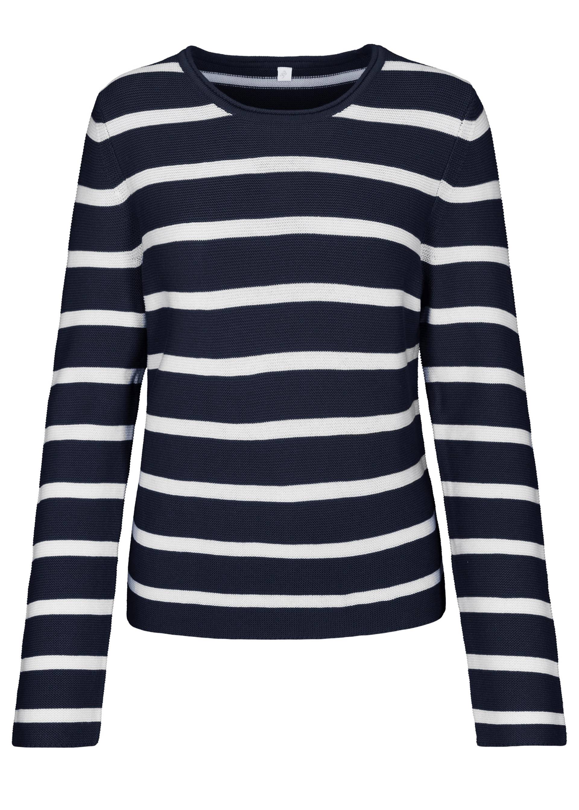 CLARINA - NOS Rdh.-Pullover, Streifen 623 marine-offwhite - Gr. - 38 von CLARINA