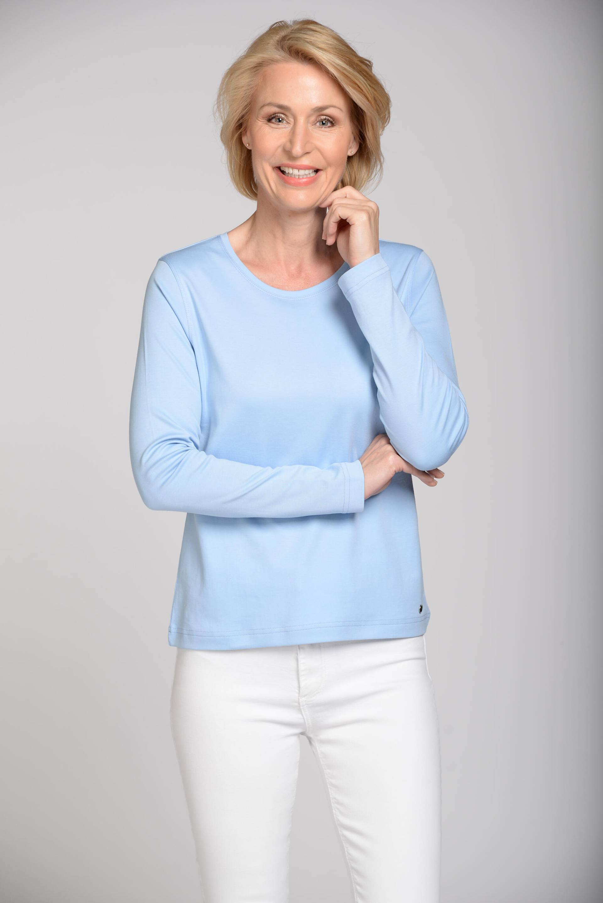 CLARINA - NOS Rdh.-Shirt, 1/1 Arm, uni 612 bleu - Gr. - 44 von CLARINA