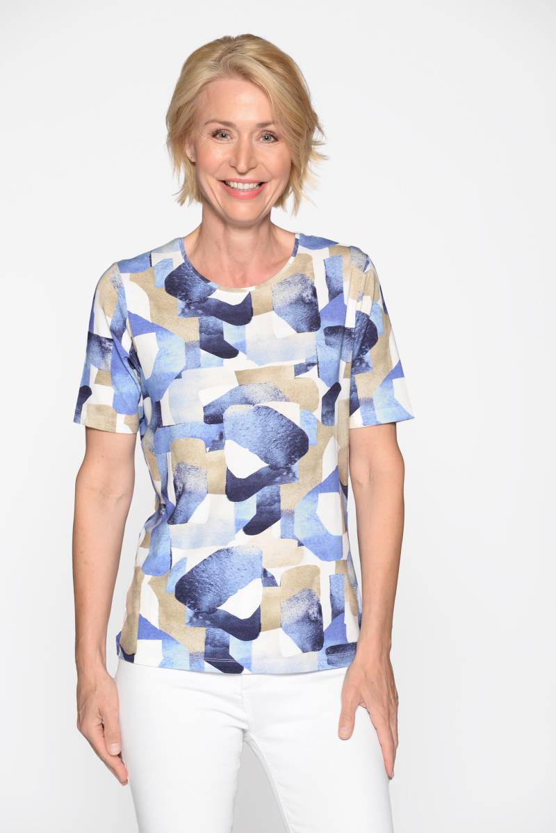 CLARINA - NOS Rdh.-Shirt, 1/2 Arm, Druck marine combo - Gr. - 36 von CLARINA