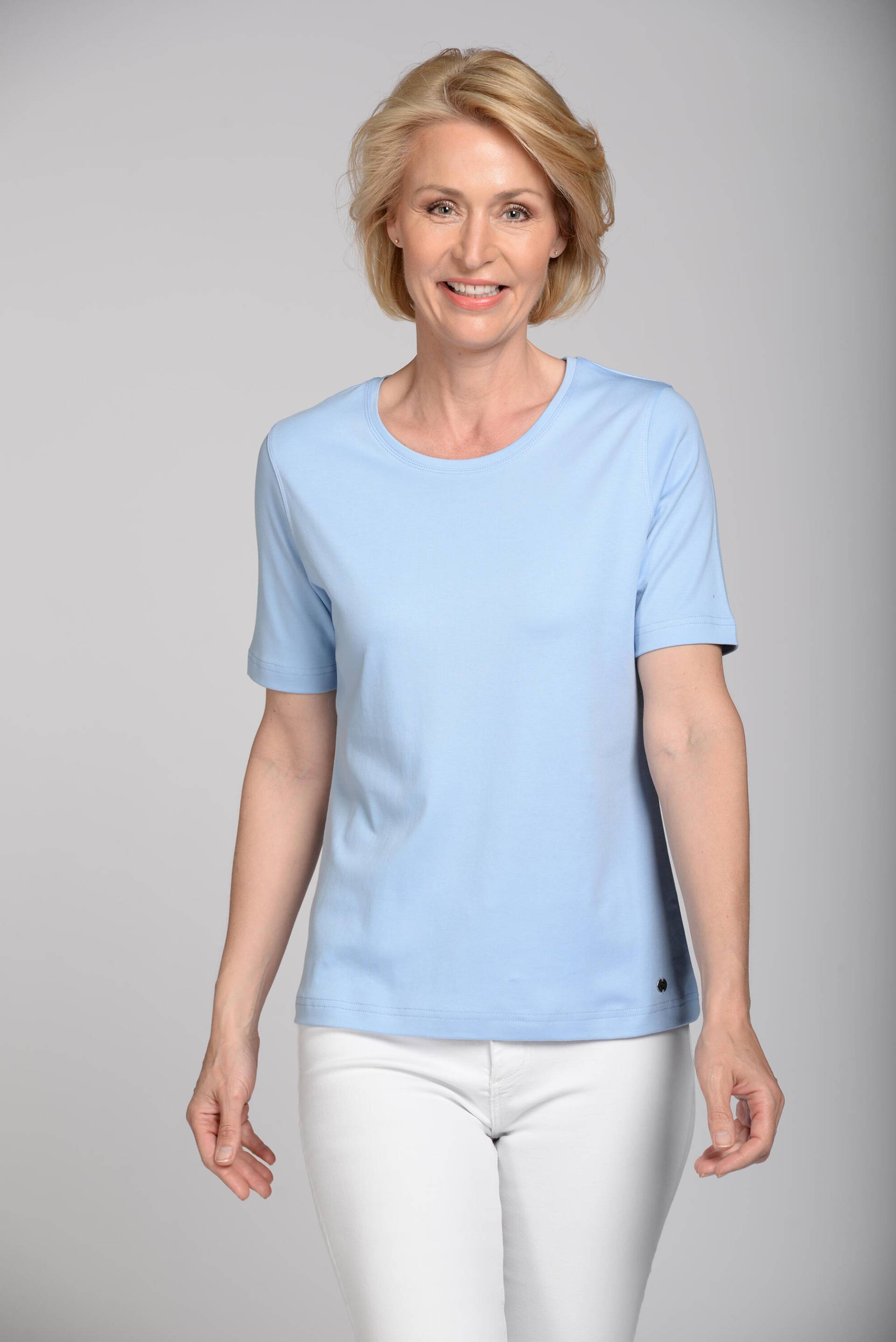CLARINA - NOS Rdh.-Shirt, 1/2 Arm, uni 612 bleu - Gr. - 42 von CLARINA
