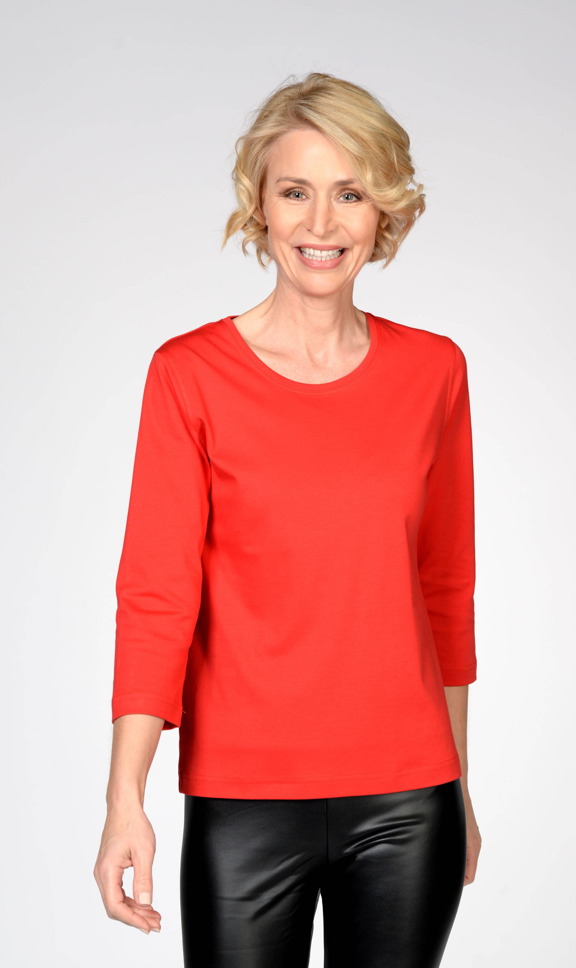 CLARINA - NOS Rdh.-Shirt, 3/4 Arm, uni 400 rot - Gr. - 40 von CLARINA