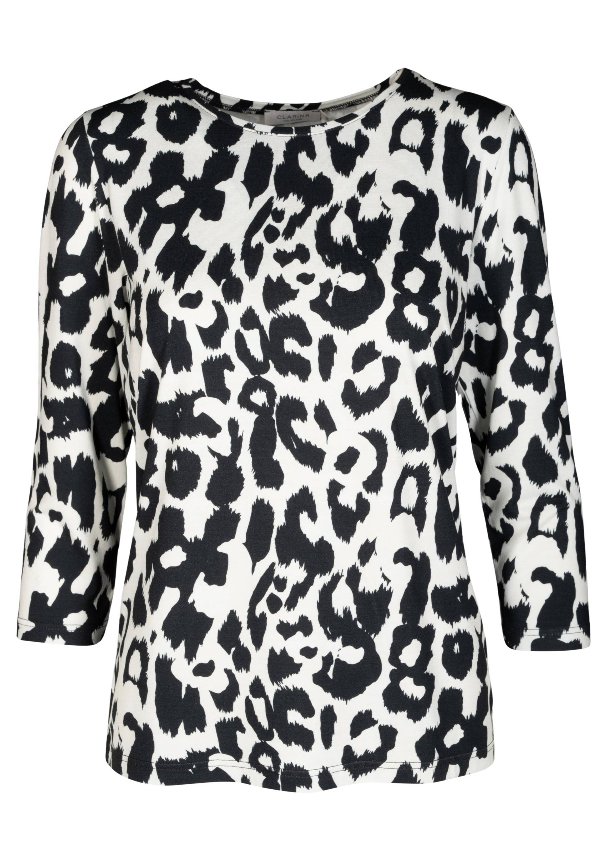 CLARINA - NOS Rdh.-Shirt, 3/4 Arm,Druck 101 offwhite-schwarz - Gr. - 40 von CLARINA