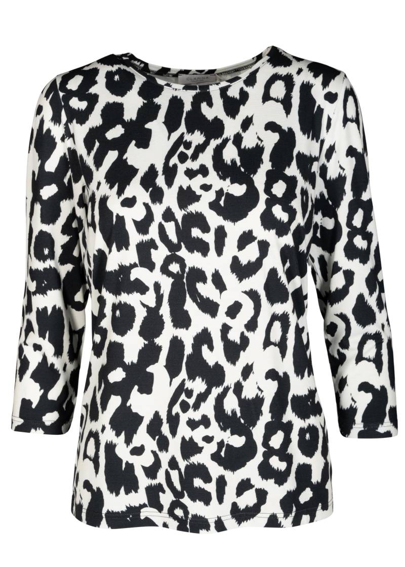 CLARINA - NOS Rdh.-Shirt, 3/4 Arm,Druck 101 offwhite-schwarz - Gr. - 46 von CLARINA