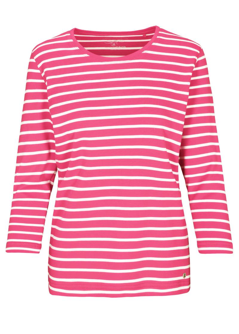 CLARINA - NOS Rdh.-Shirt,3/4 Arm, Ringel 415 pink-offwhite - Gr. - 40 von CLARINA