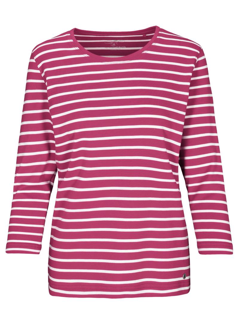 CLARINA - NOS Rdh.-Shirt,3/4 Arm, Ringel 444 beere-offwhite - Gr. - 48 von CLARINA