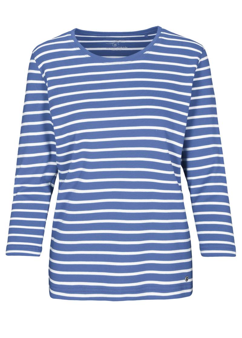 CLARINA - NOS Rdh.-Shirt,3/4 Arm, Ringel 604 himmelblau-offw - Gr. - 42 von CLARINA