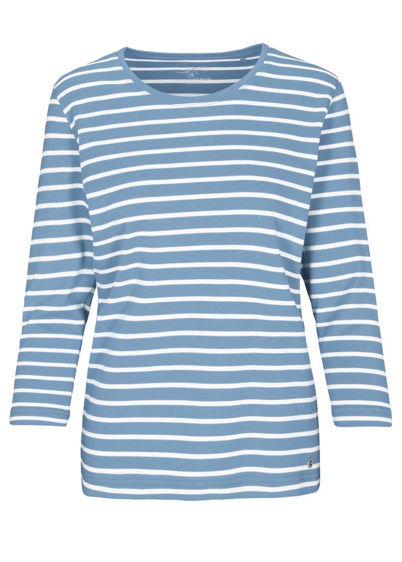 CLARINA - NOS Rdh.-Shirt,3/4 Arm, Ringel 616 jeans-offwhite - Gr. - 48 von CLARINA