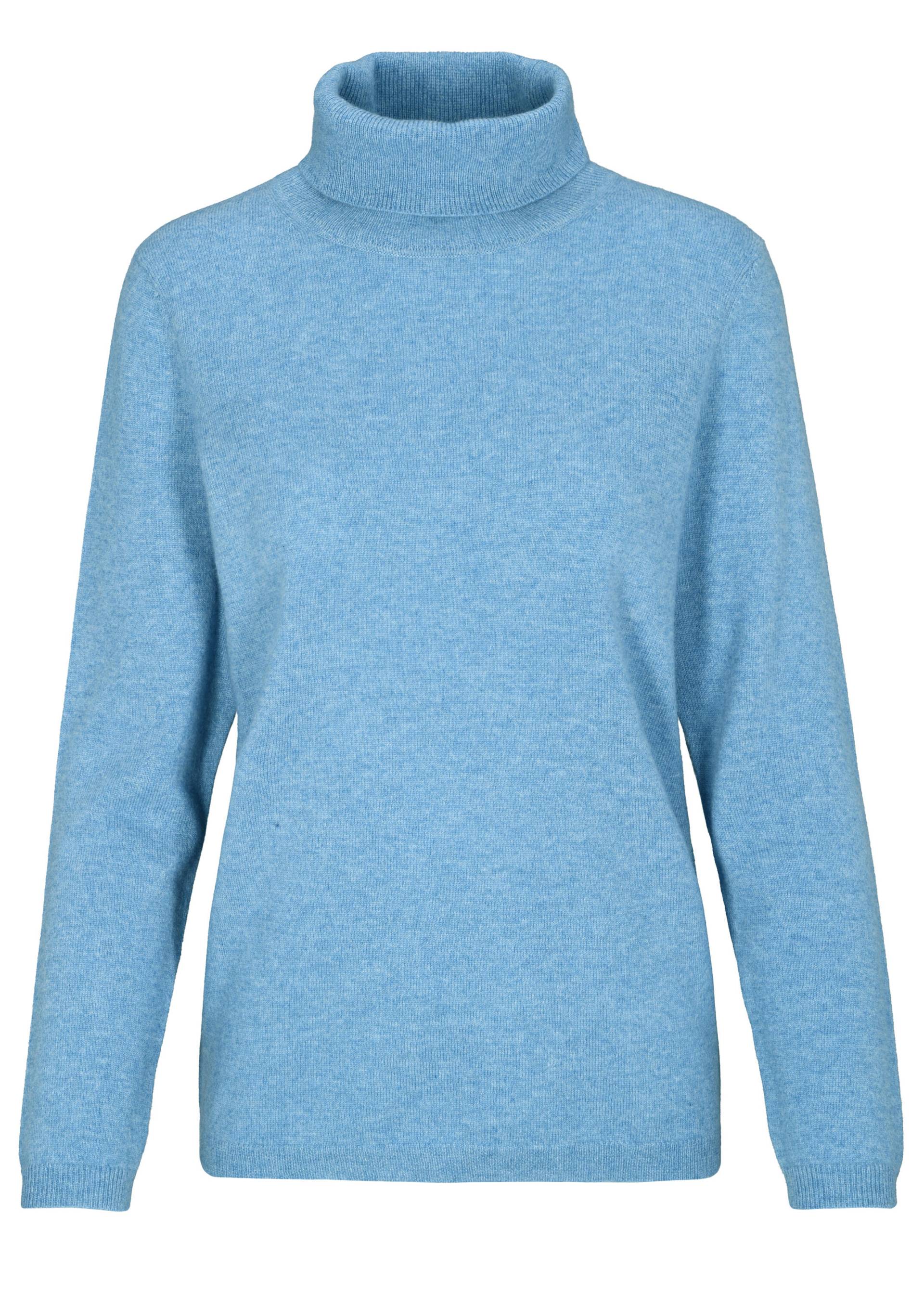 CLARINA - NOS Rollkragen-Pullover, uni 616 jeans mel. - Gr. - 48 von CLARINA