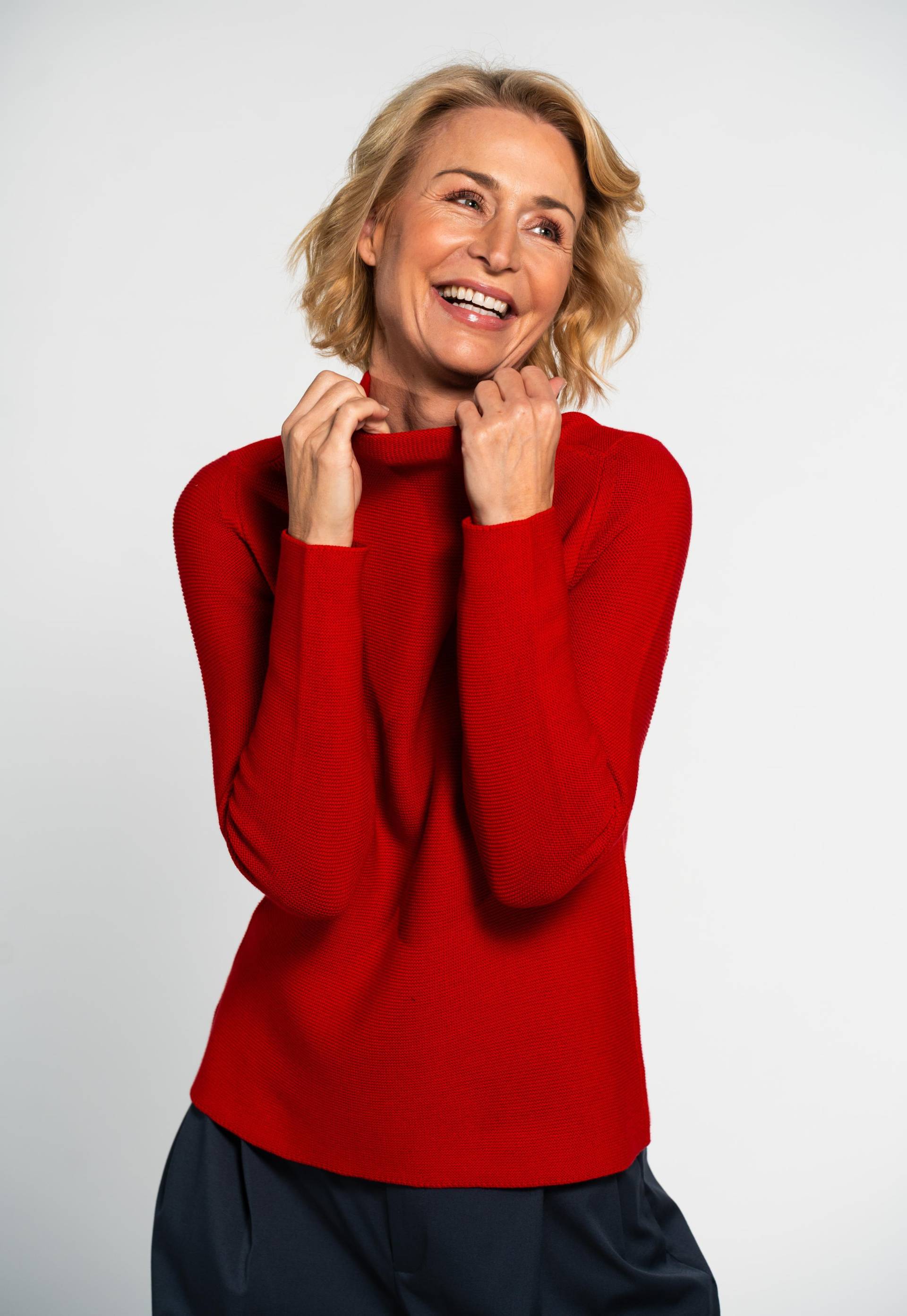 CLARINA - NOS Stehbund-Pullover, 1/1 Arm 400 rot - Gr. - 46 von CLARINA