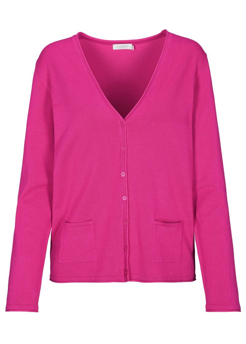 CLARINA - NOS V-Cardigan, 1/1 Arm, uni 444 beere - Gr. - 40 von CLARINA