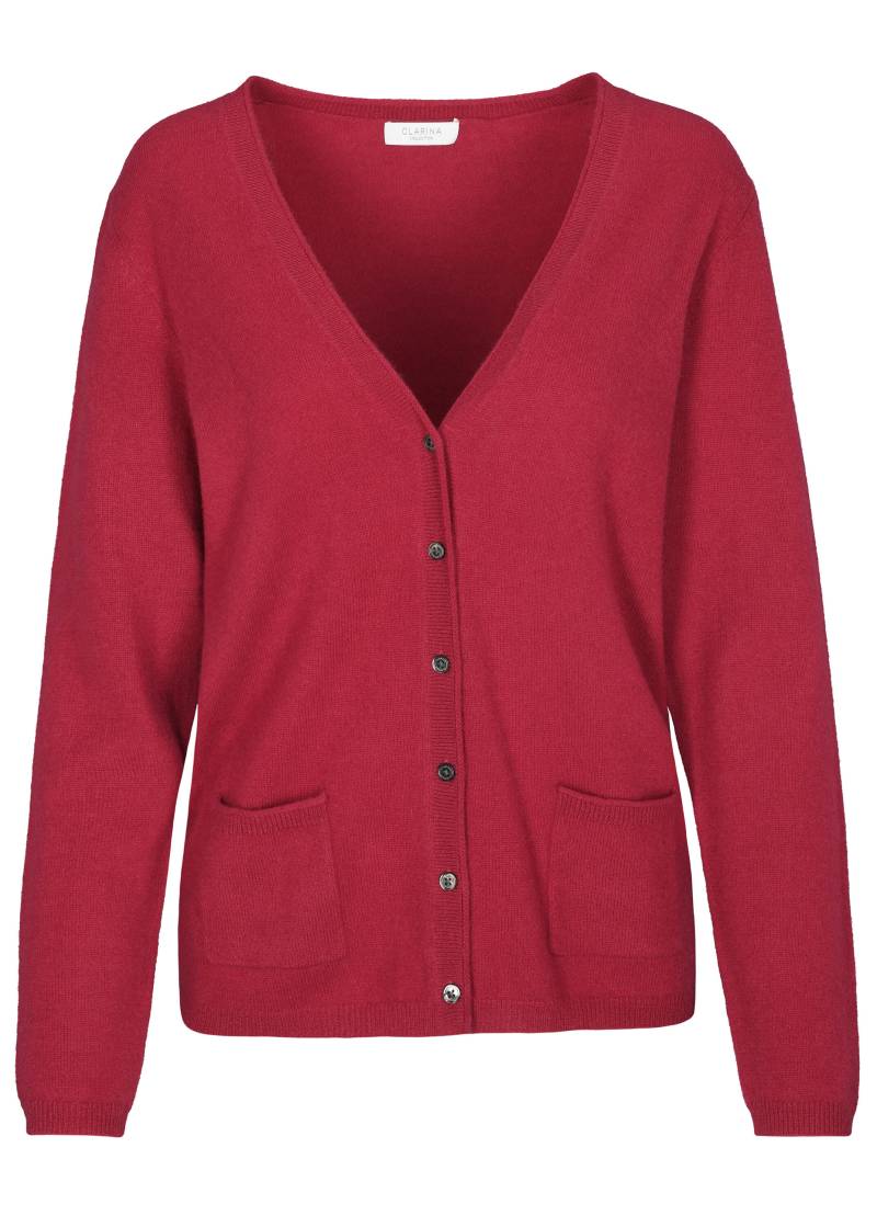 CLARINA - NOS V-Cardigan, 1/1 Arm, uni 445 burgundy - Gr. - 46 von CLARINA