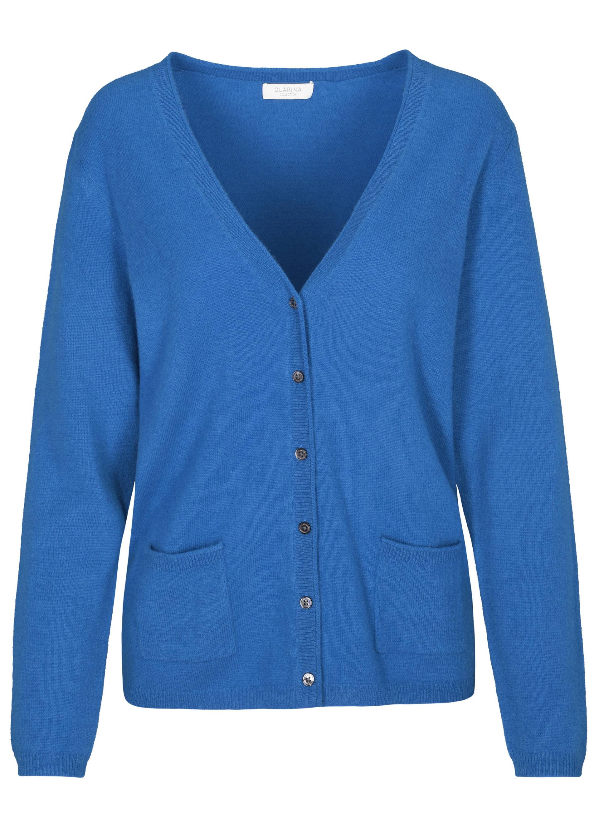 CLARINA - NOS V-Cardigan, 1/1 Arm, uni 604 himmelblau - Gr. - 42 von CLARINA
