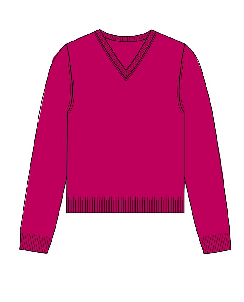 CLARINA - NOS V-Pullover, 1/1 Arm, uni 410 magenta - Gr. - 40 von CLARINA