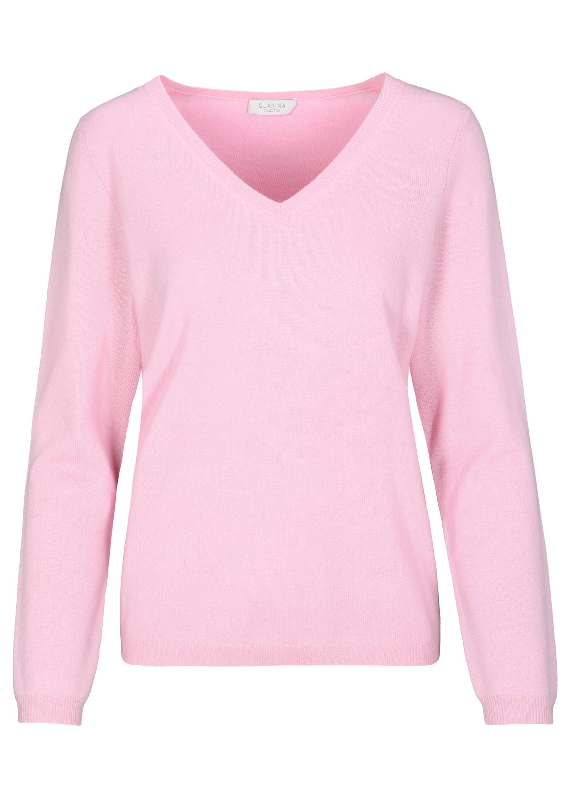 CLARINA - NOS V-Pullover, 1/1 Arm, uni 410 rose - Gr. - 44 von CLARINA