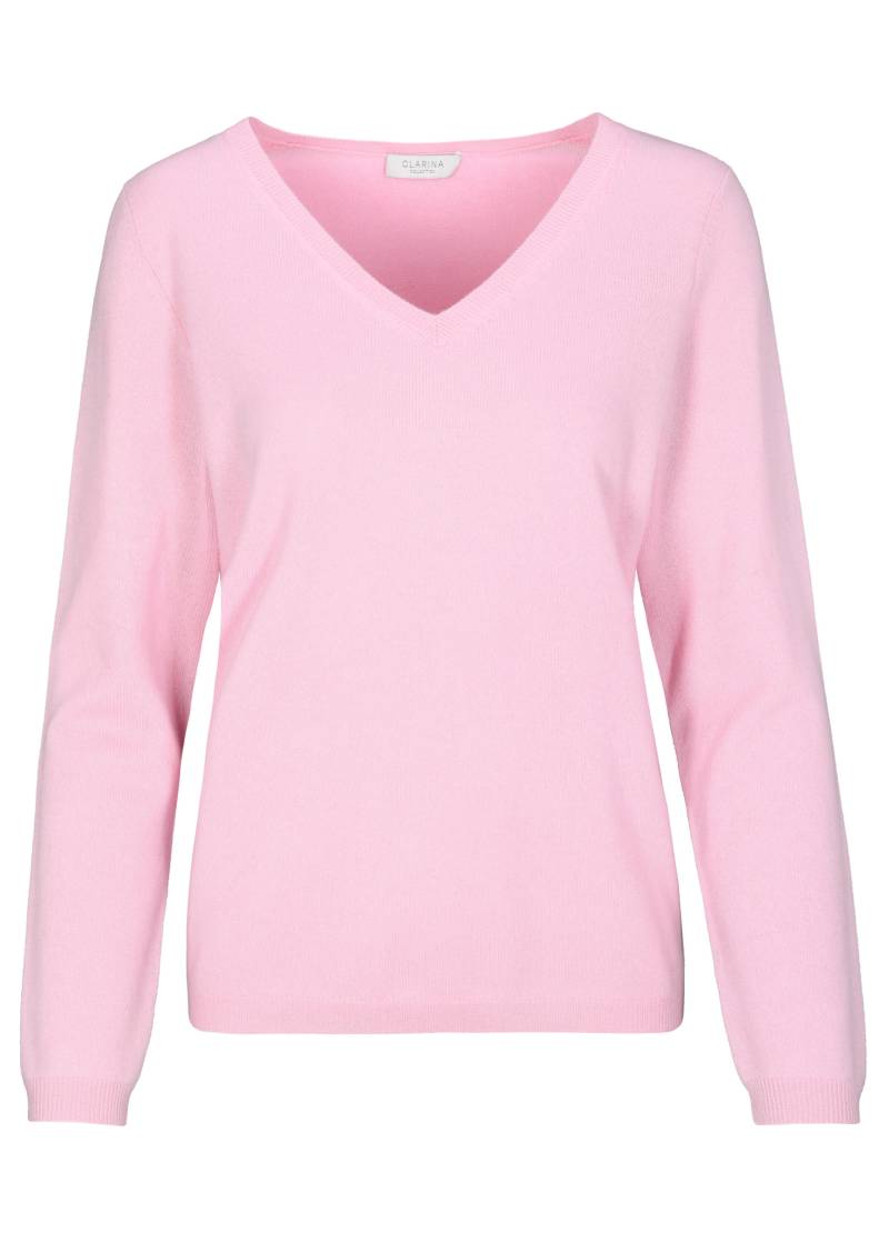 CLARINA - NOS V-Pullover, 1/1 Arm, uni 410 rose - Gr. - 44 von CLARINA