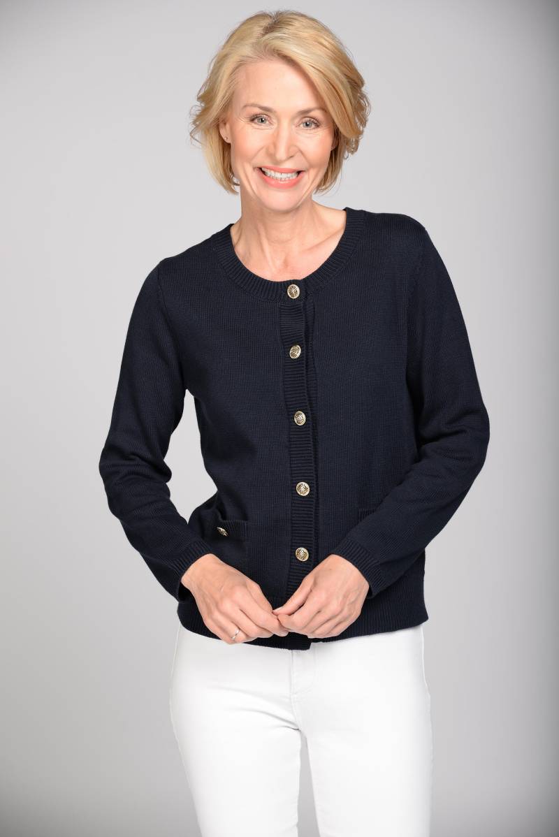 CLARINA - Rdh-Cardigan, 1/1 Arm, uni 623 marine - Gr. - 44 von CLARINA