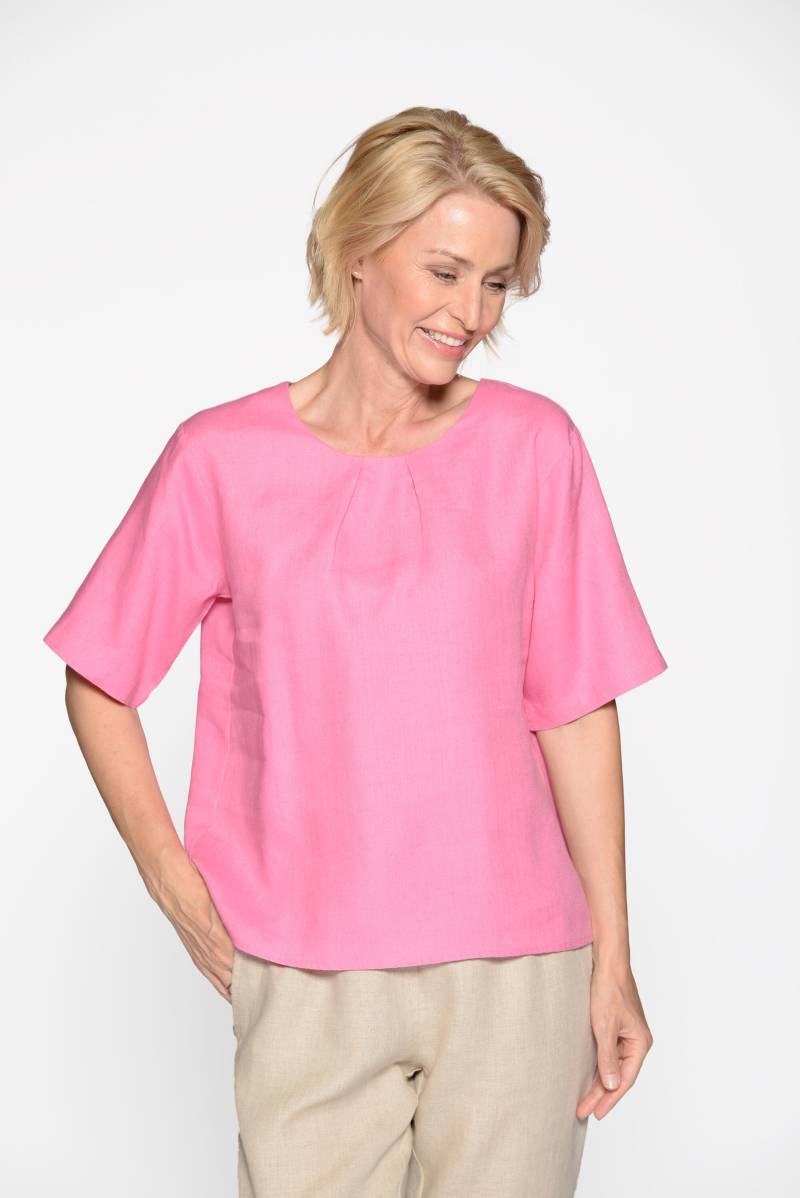CLARINA - Rdh.-Bluse, 1/2 Arm, uni pink - Gr. - 42 von CLARINA
