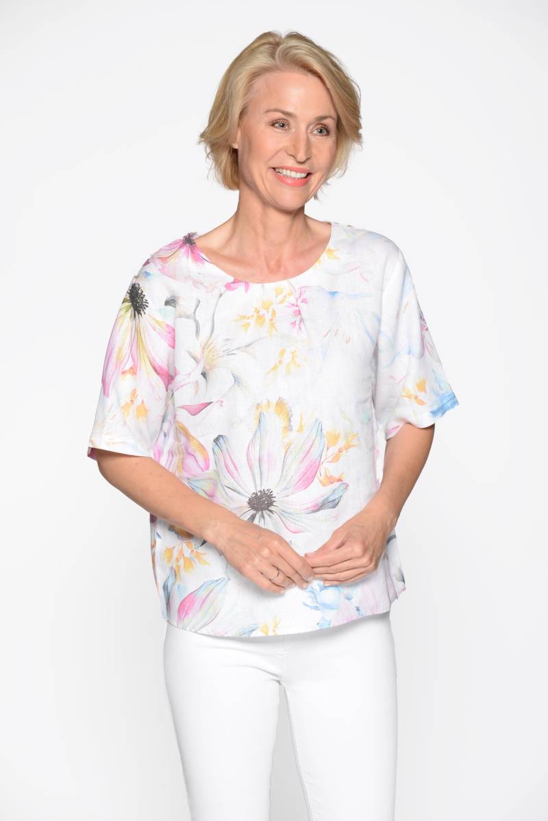 CLARINA - Rdh.-Bluse,1/2 Arm,Alloverdruc pfirsich combo - Gr. - 44 von CLARINA