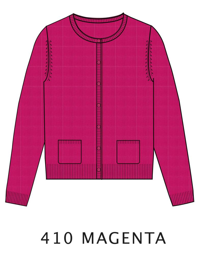 CLARINA - Rdh.-Cardigan, 1/1 Arm, uni 410 magenta - Gr. - 40 von CLARINA