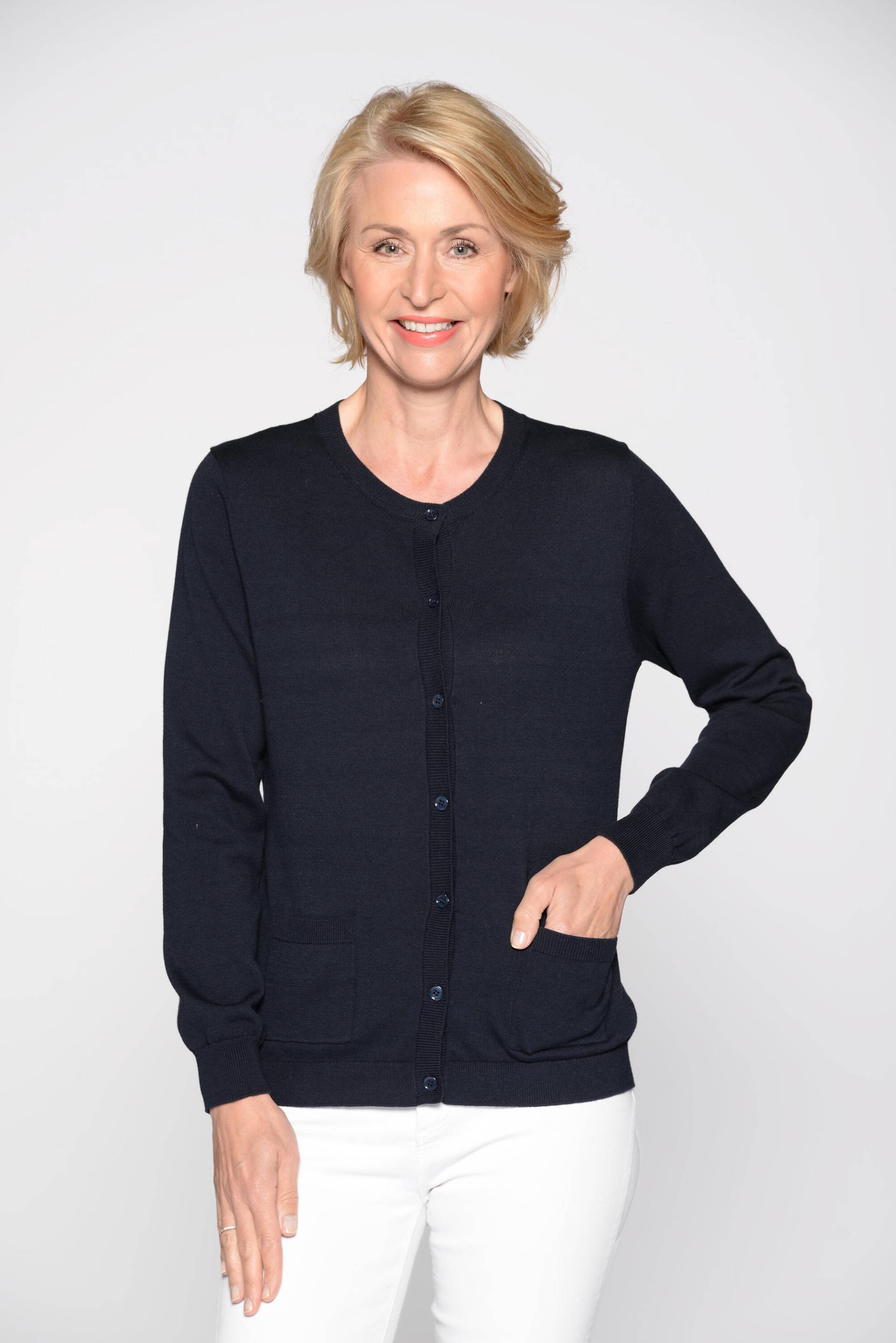 CLARINA - Rdh.-Cardigan, 1/1 Arm, uni 623 marine - Gr. - 40 von CLARINA