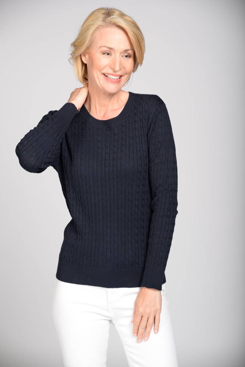 CLARINA - Rdh.-Pullover, 1/1 Arm, uni 623 marine - Gr. - 48 von CLARINA