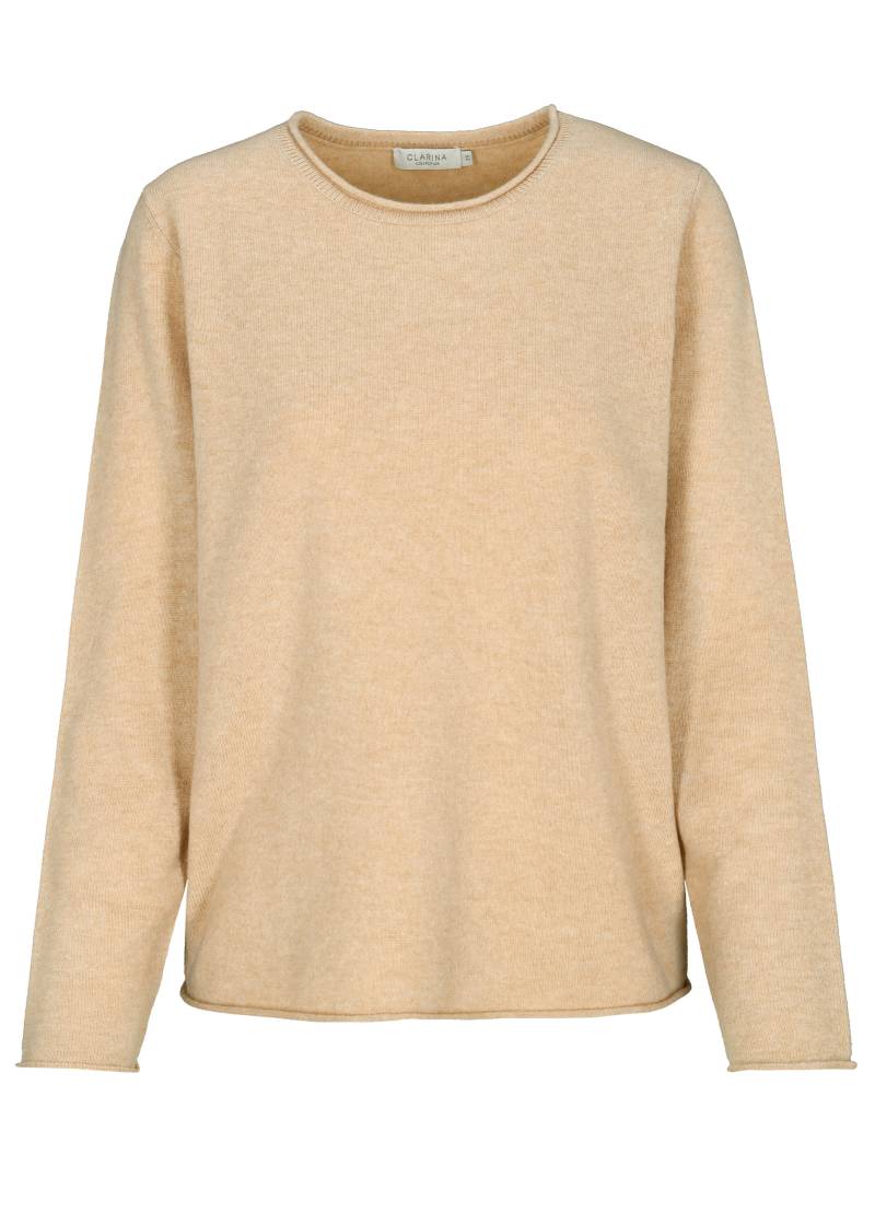 CLARINA - Rdh.-Pullover, 1/1 Arm, uni camel - Gr. - 44 von CLARINA